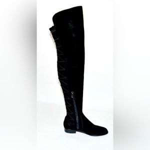 BRAND NEW WITH BOX Vince Camuto Croatia Over the Knee Boot Black Suede Stretch